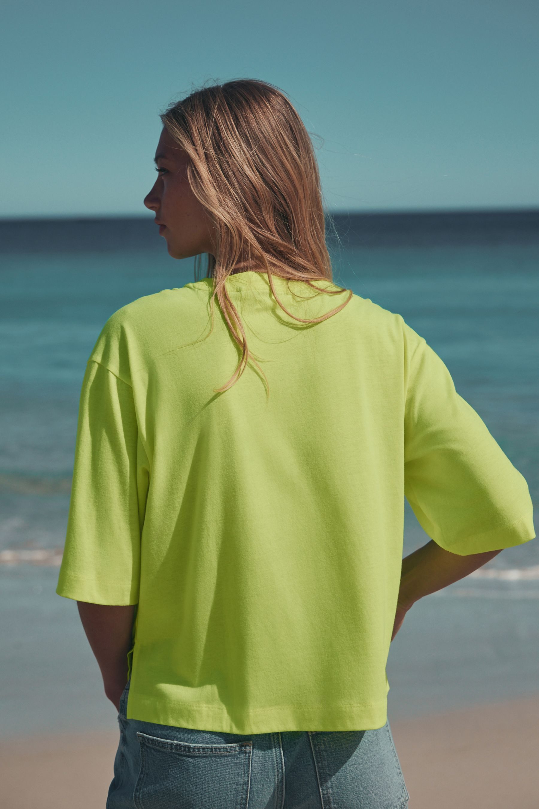 Next T-Shirt Kastiges, schweres Oversized Fit T-Shirt (1-tlg)
