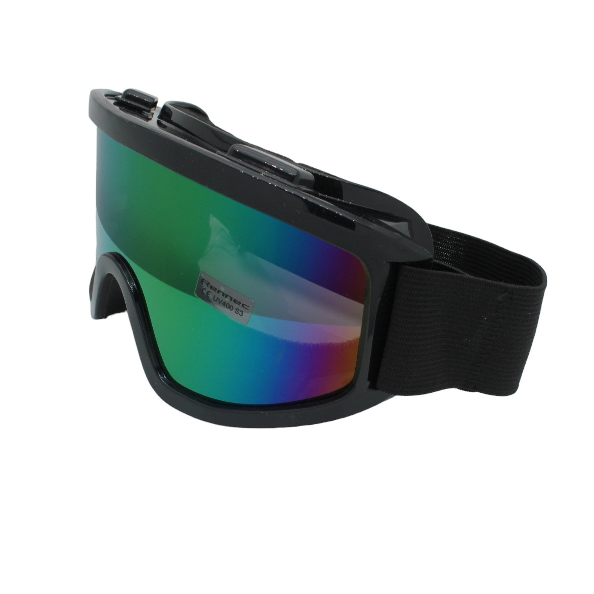 Rennec Skibrille, (Unisex Skibrille inklusive Brillenbeutel), Brillenträger geeignet Linsen Verspiegelt oder Getönt S1 S3