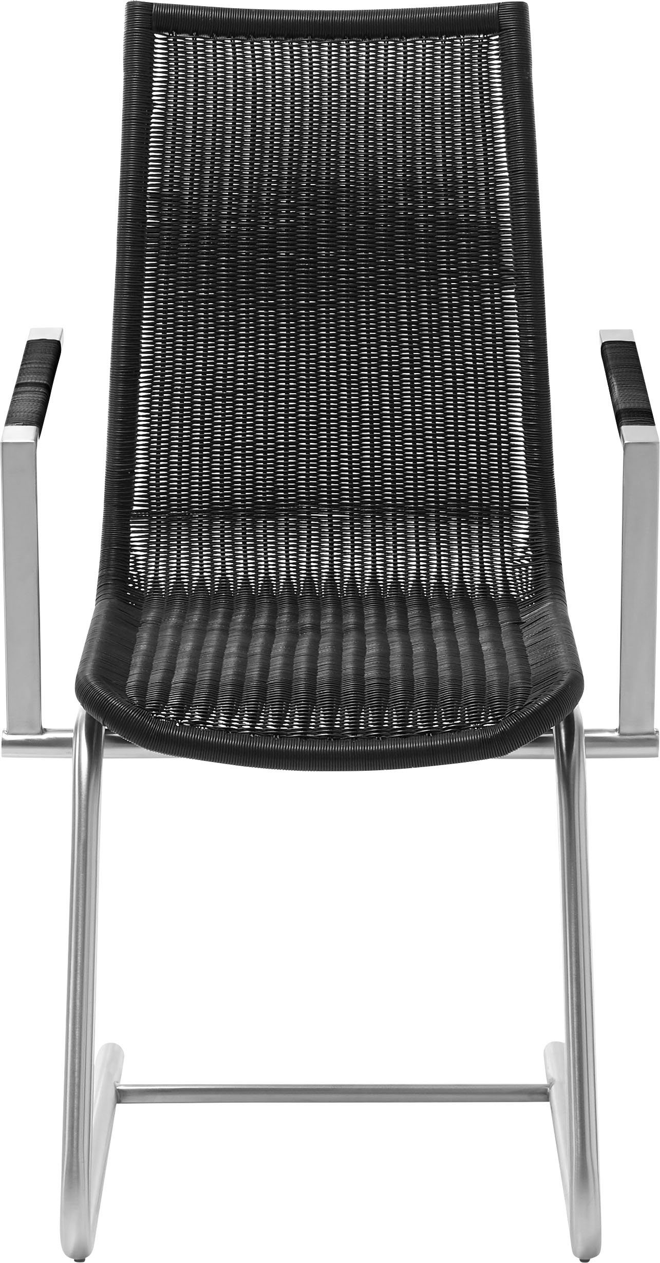 WK WOHNEN Консоль WK 7400, Rundrohrgestell in Edelstahloptik, Vollgeflecht, mit Armlehne