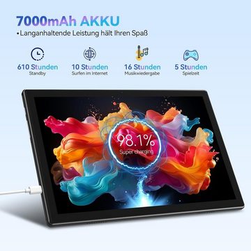 ANTEMPER Tablet (10", 128 GB, Android 12, 5G+2,4G, Tablet mit Tastatur und Stift(1TB TF) MTK Octa-Core2.0GHz,7000mAh Akku)