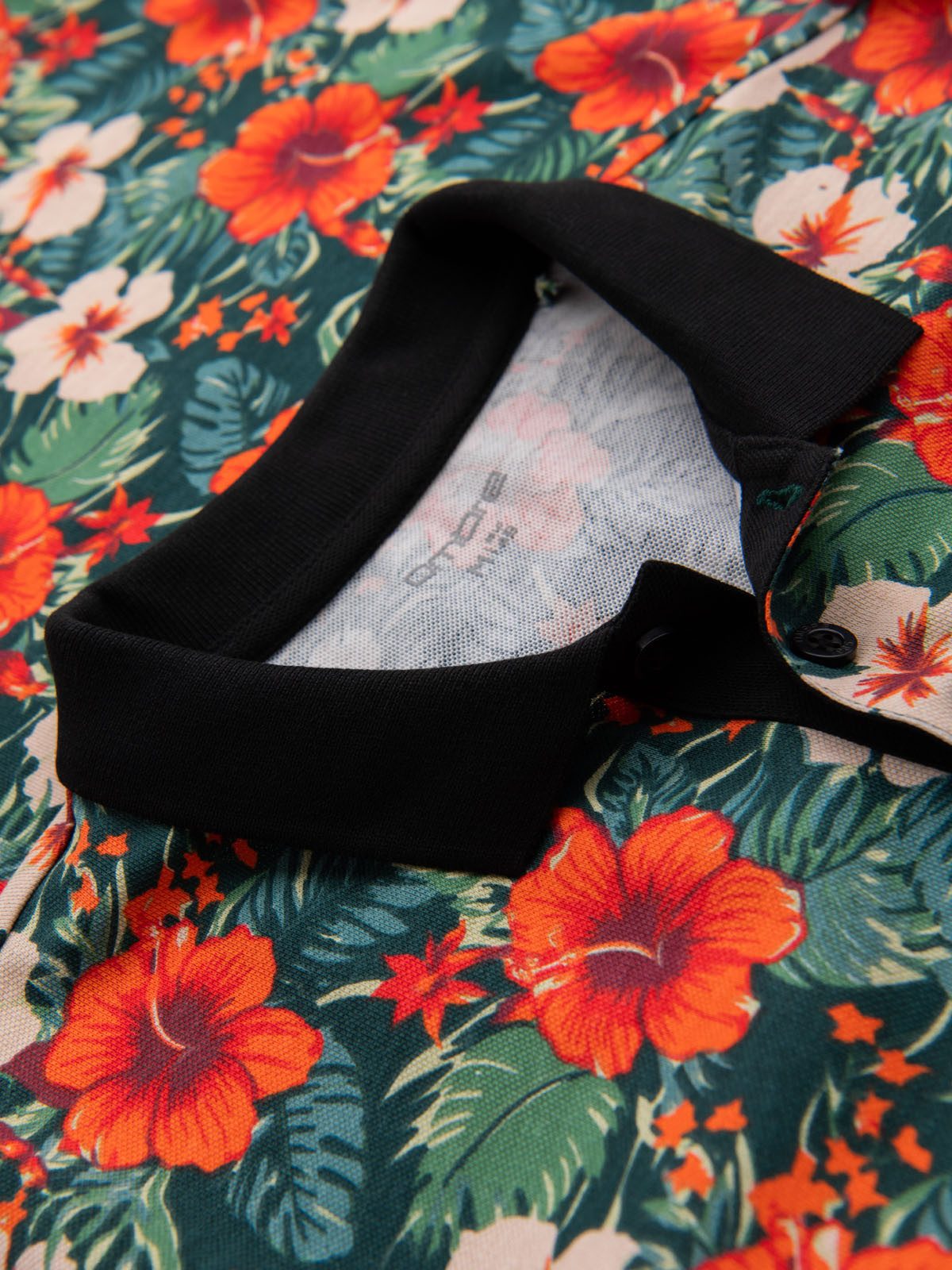Poloshirt Poloshirt aus Baumwolle mit Blumendruck