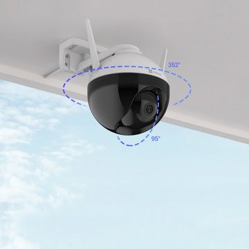 EZVIZ C8C Full HD Netzwerk WLAN Überwachungskamera (Außenbereich, Innenbereich, Motorisierte Schwenk-/Neigefunktion für eine 360°-Abdeckung, KI-basierte Personenerkennung, H.265-Videokomprimierung, Nachtsicht in Farbe)