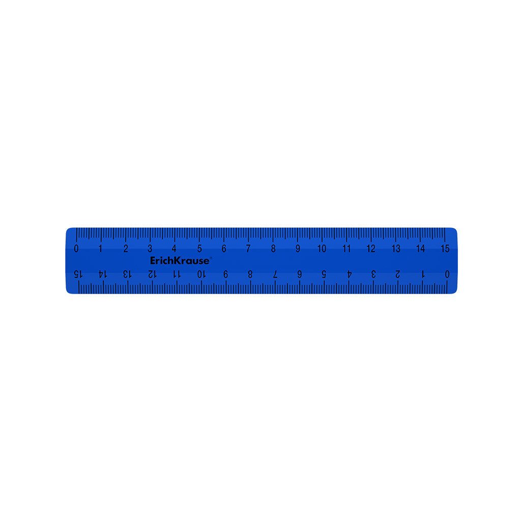 Erich Krause Lineal, Lineal 15cm doppelseitig Kunststoff 1 Stück Blau