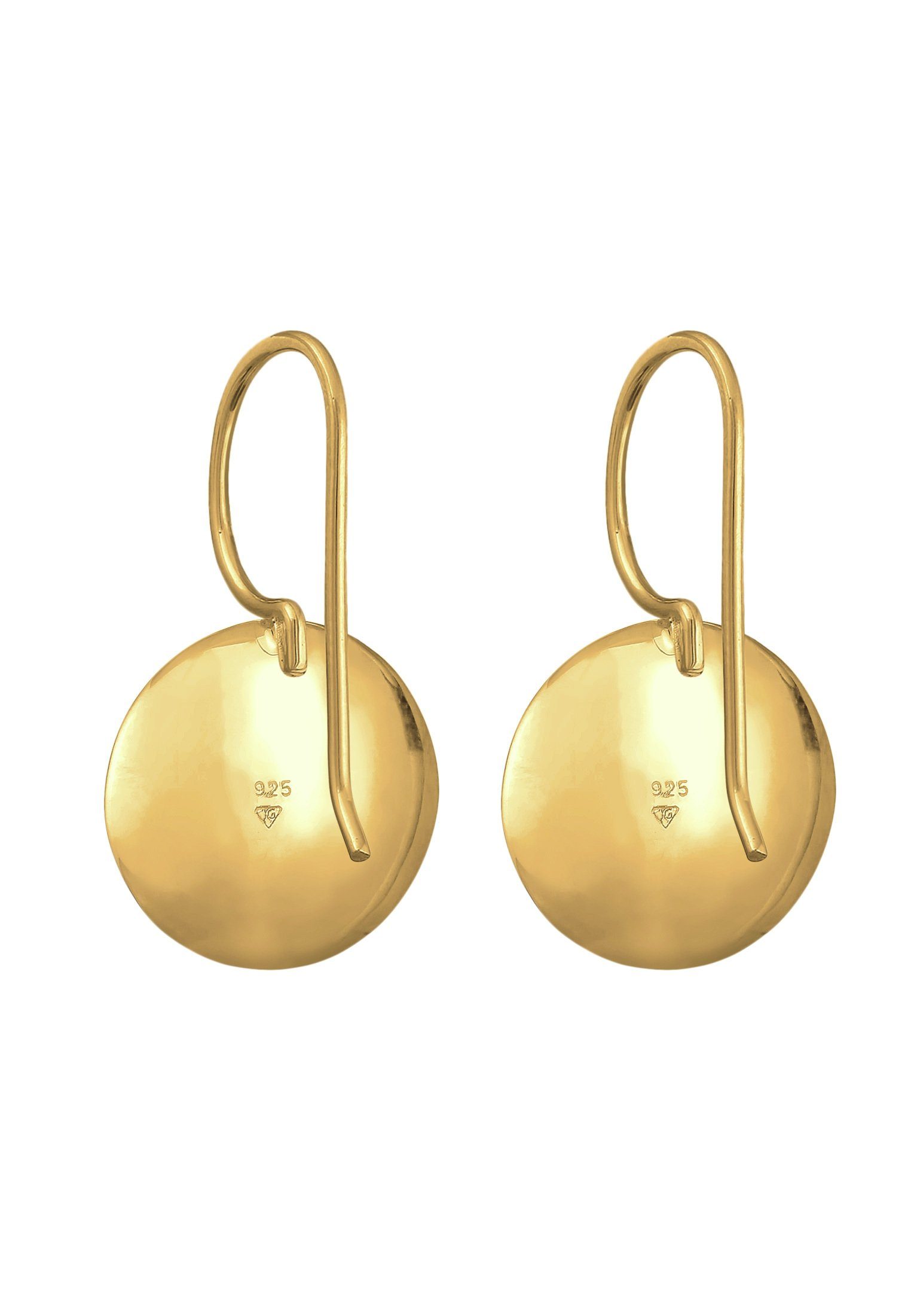 Paar Plättchen Silber, Gold Geo Gebürstet Ohrhänger Rund 925er Hänger Kreis Nenalina