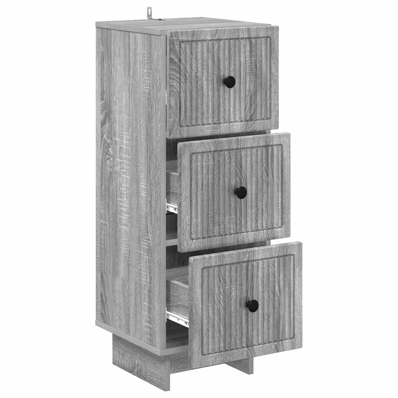 vidaXL Kommode 33 x 34,5 x 90 cm Kommode Schubladenschrank Sideboard schmal Graues So