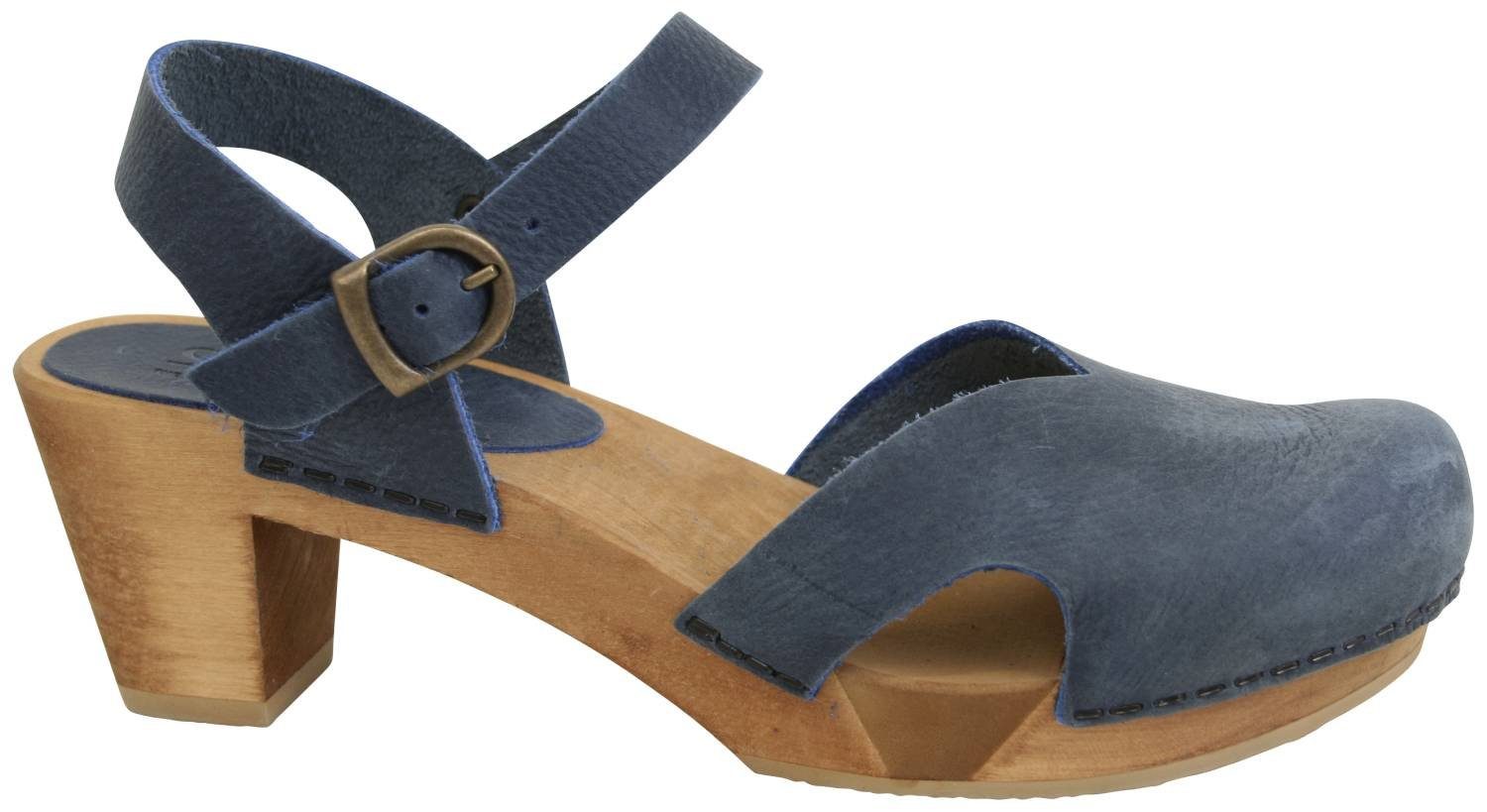 Sanita Sanita Wood Flex Square Electric Sandal Blue Clog Matrix