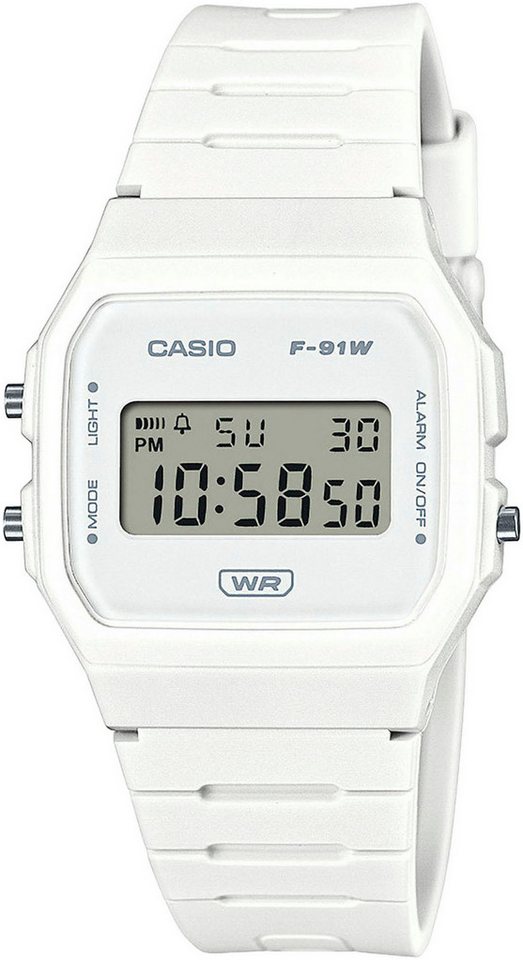 CASIO TIMELESS COLLECTION Chronograph F-91WB-7AEF, Quarzuhr, Armbanduhr, Damenuhr, Herrenuhr, Digitaluhr, Resinarmband