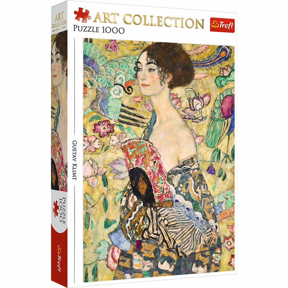 Trefl Puzzle Art Collection Gustav Klimt Dame mit Fächer, 1000, 1000 Puzzleteile
