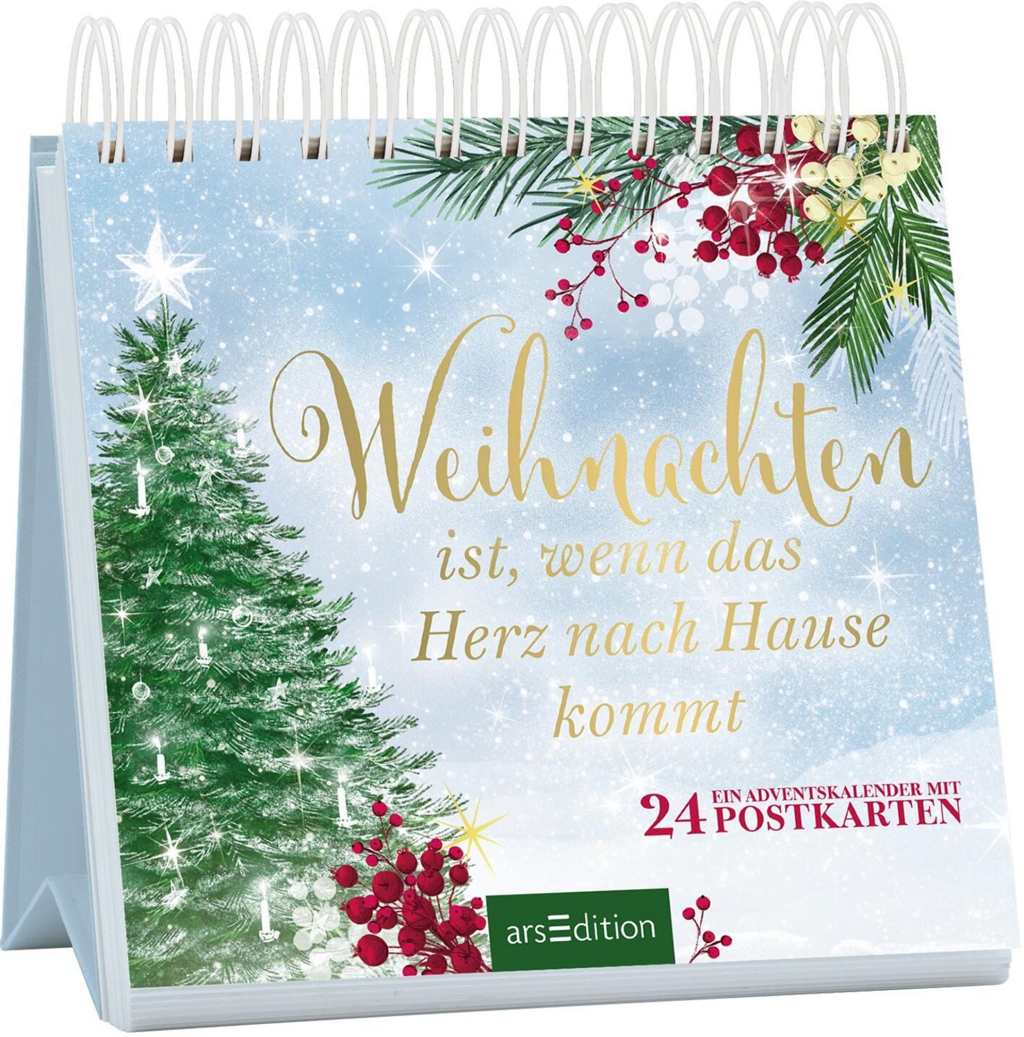 arsEdition Verlag Wandkalender Postkarten-Adventskalender. Weihnachten ist, wenn das Herz nach Hause