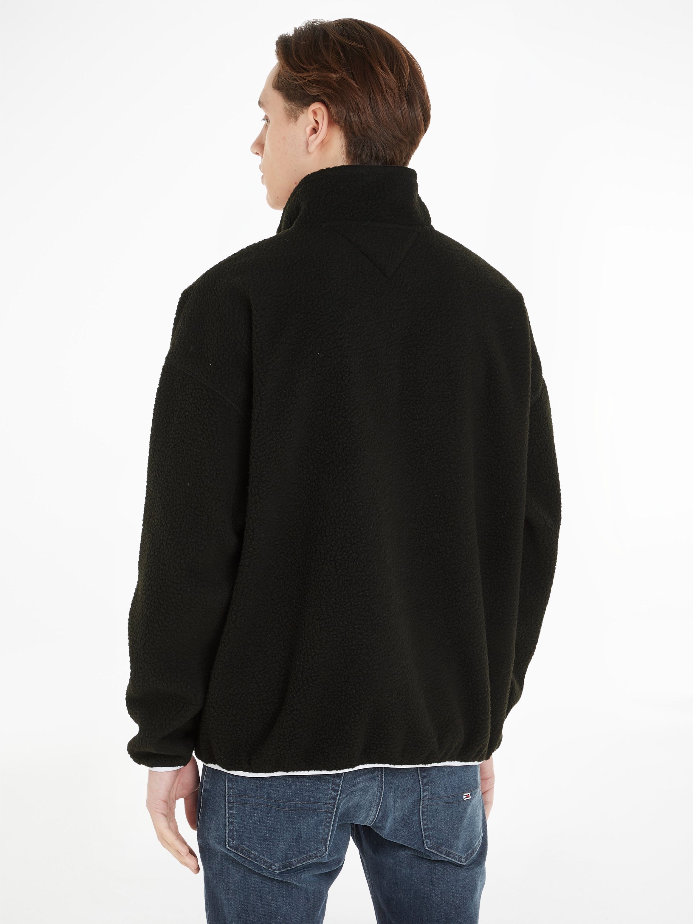 Tommy Jeans Fleecepullover TJM 1/2 Black SHERPA ZIP OVZ TONAL