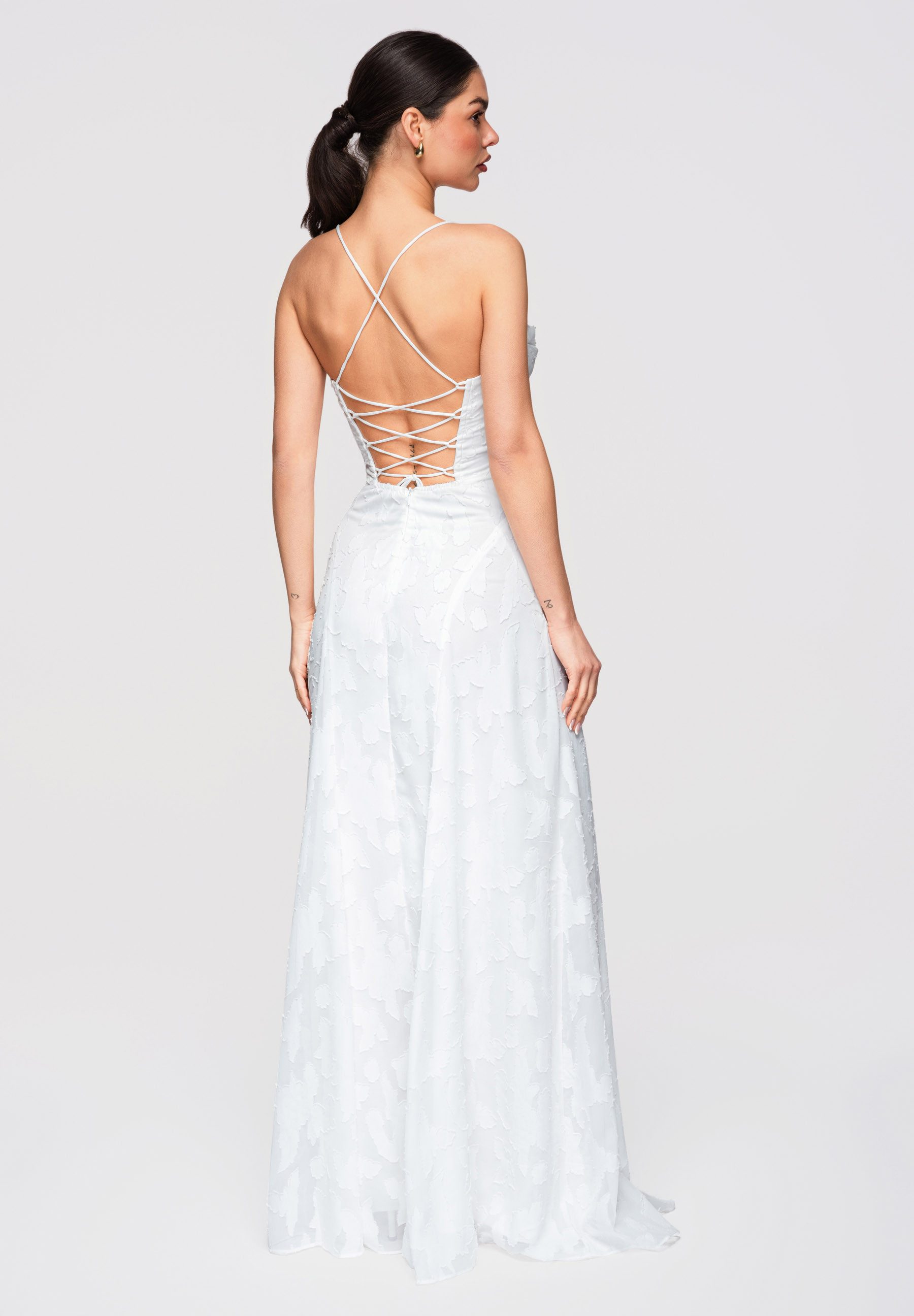 OMBRE Abendkleid Damen Maxikleid Abendkleid Rückenfrei Elegant (kein Set, 1-tlg) Offener Rücken mit Schnürung