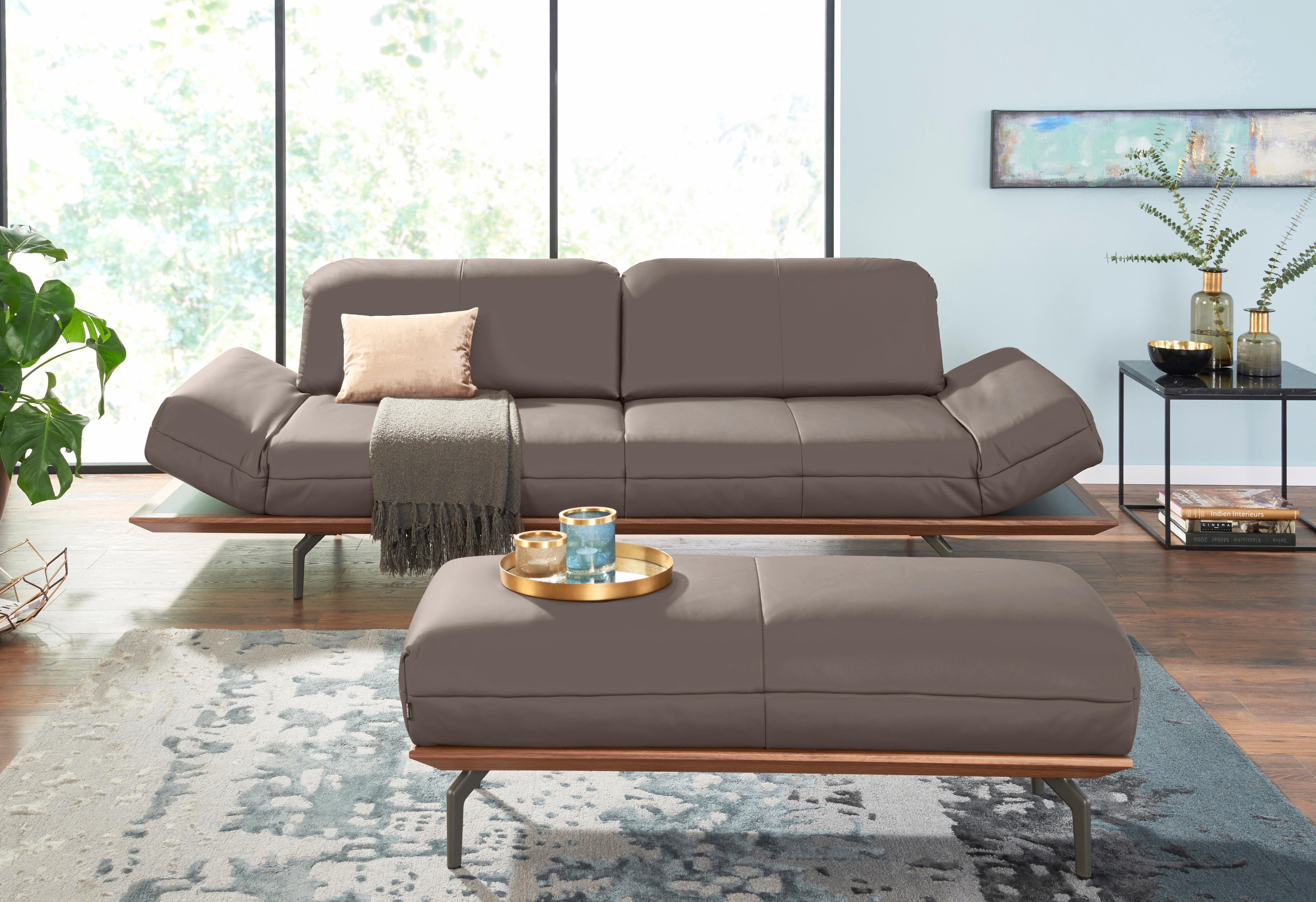 sofa hs.420, 2 oder cm 4-Sitzer 252 in Natur Qualitäten, in hülsta Eiche Nußbaum, Breite Holzrahmen
