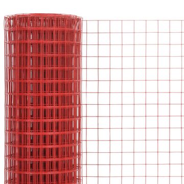 vidaXL Gartentor Drahtzaun Stahl mit PVC-Beschichtung 10x1,5 m Rot
