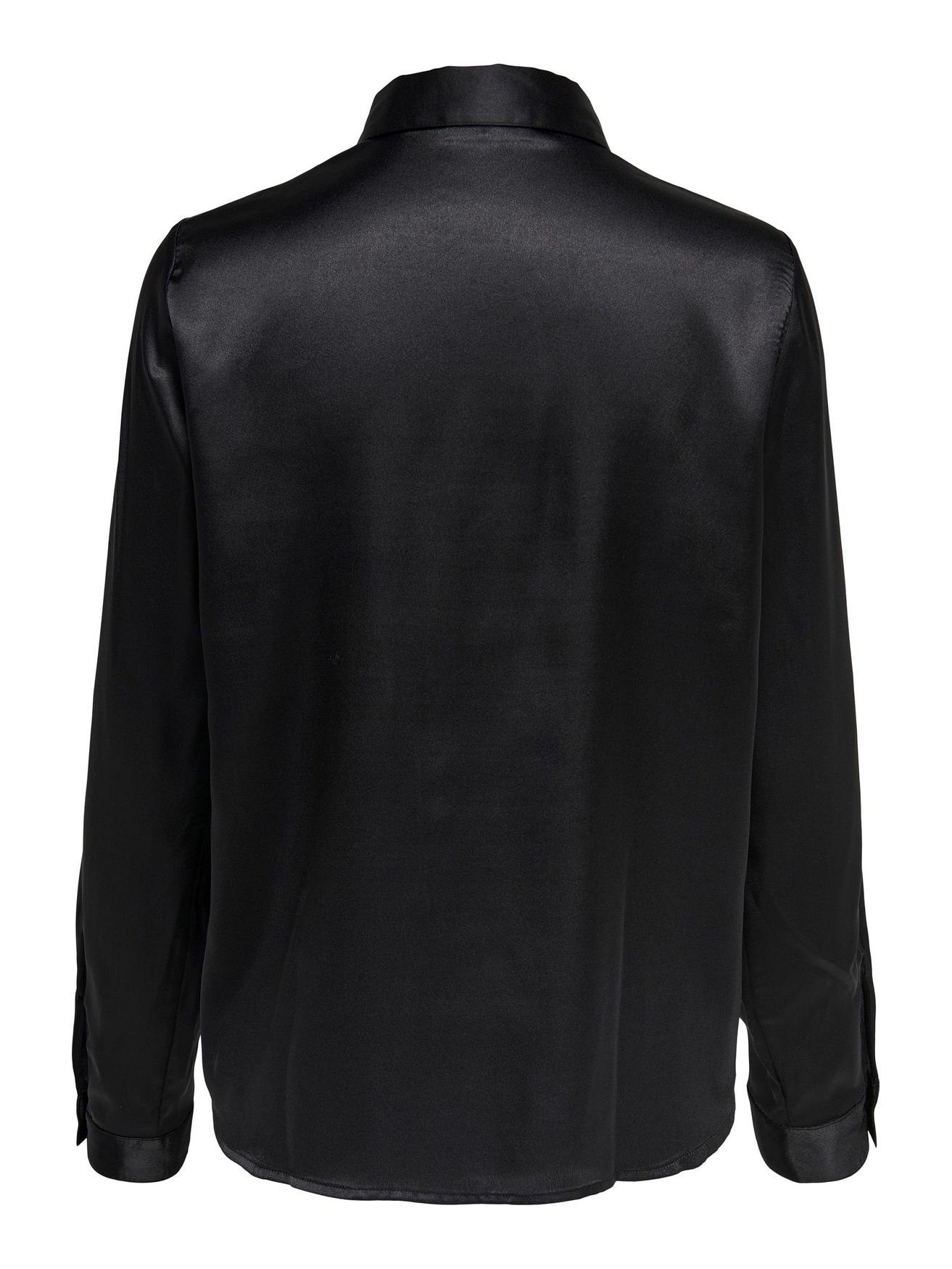 JACQUELINE de YONG 4470 Bluse Tunika Langarm JDYFIFI Satin Elegante in Business Schwarz Hemd Blusenshirt