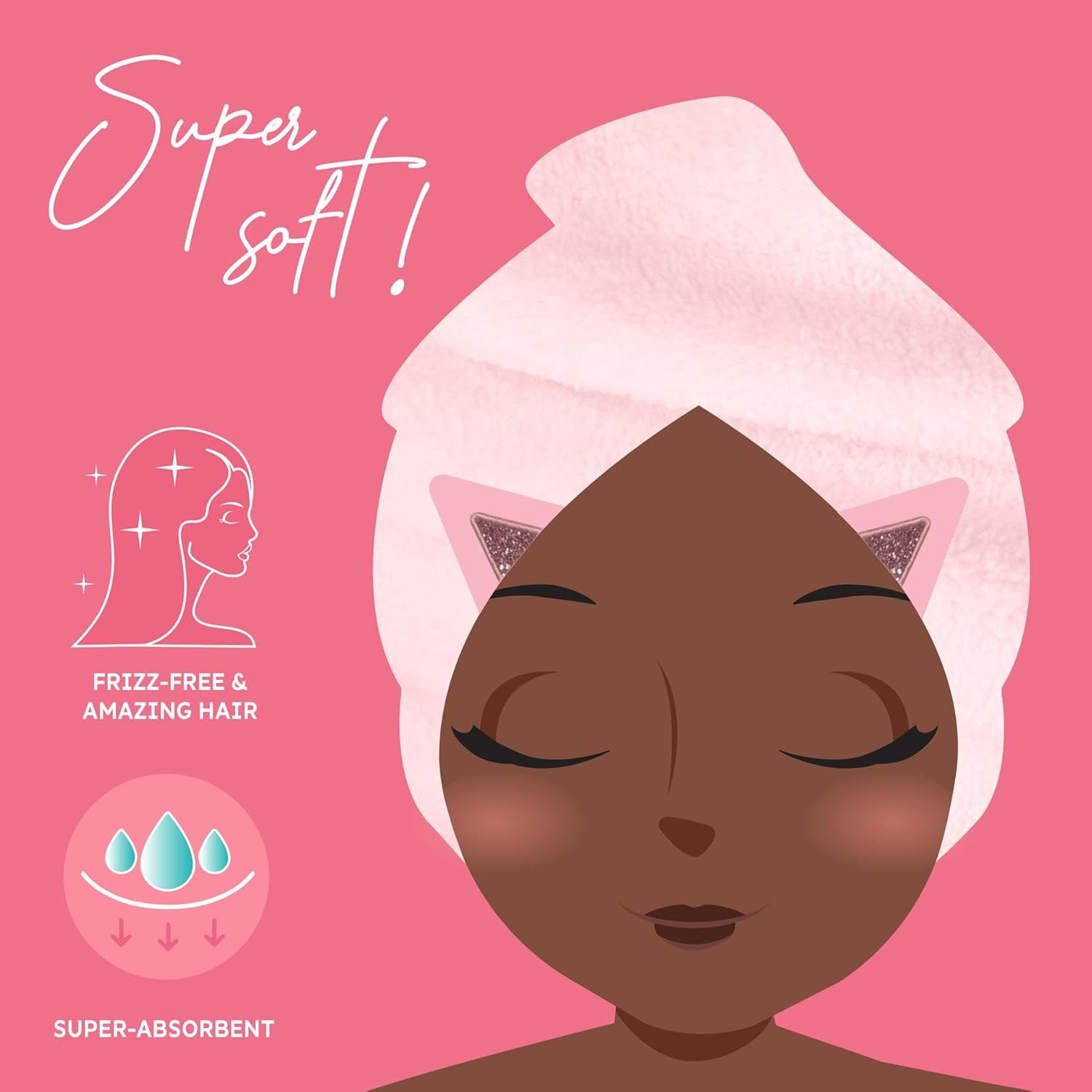 Legami Spiel LEGAMI Haarturban Kitty – Mikrofaser, schnelltrocknend