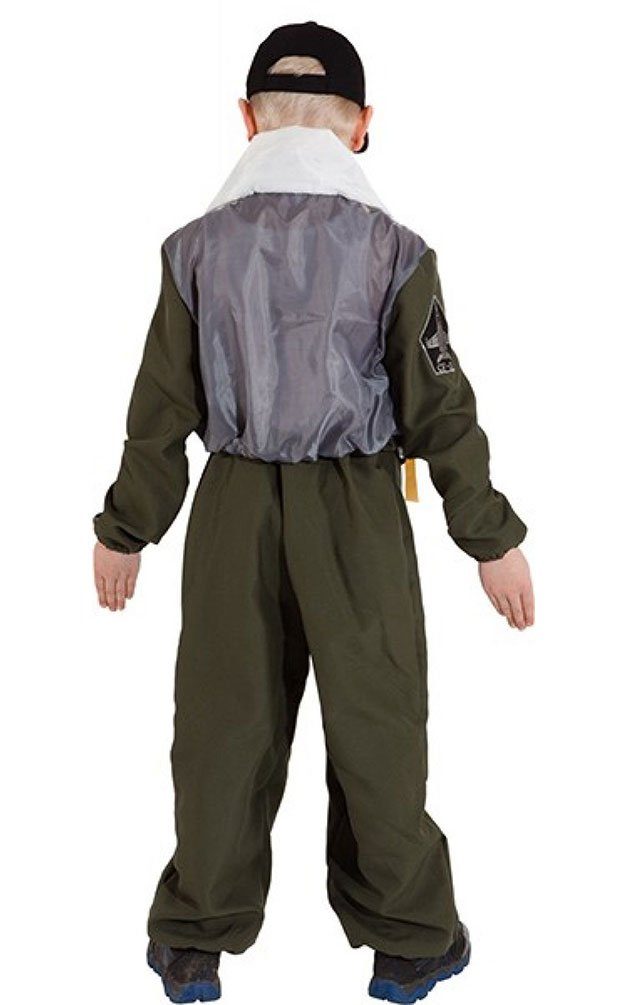 Karneval-Klamotten Kostüm Kampfpilot Kinder Kampfjet Pilot Kinderkostüm, Jungenkostüm Militär US Jetpilot Kinder-Overall Navy Fighter