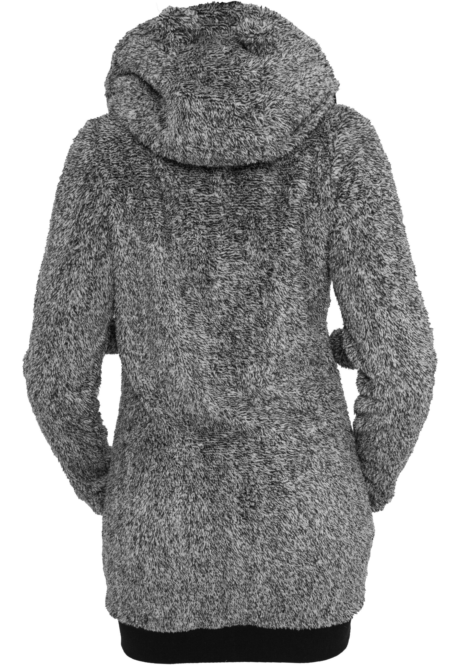 URBAN CLASSICS Sweatjacke Urban Classics Damen Ladies Melange Teddy Zip Hoo günstig online kaufen