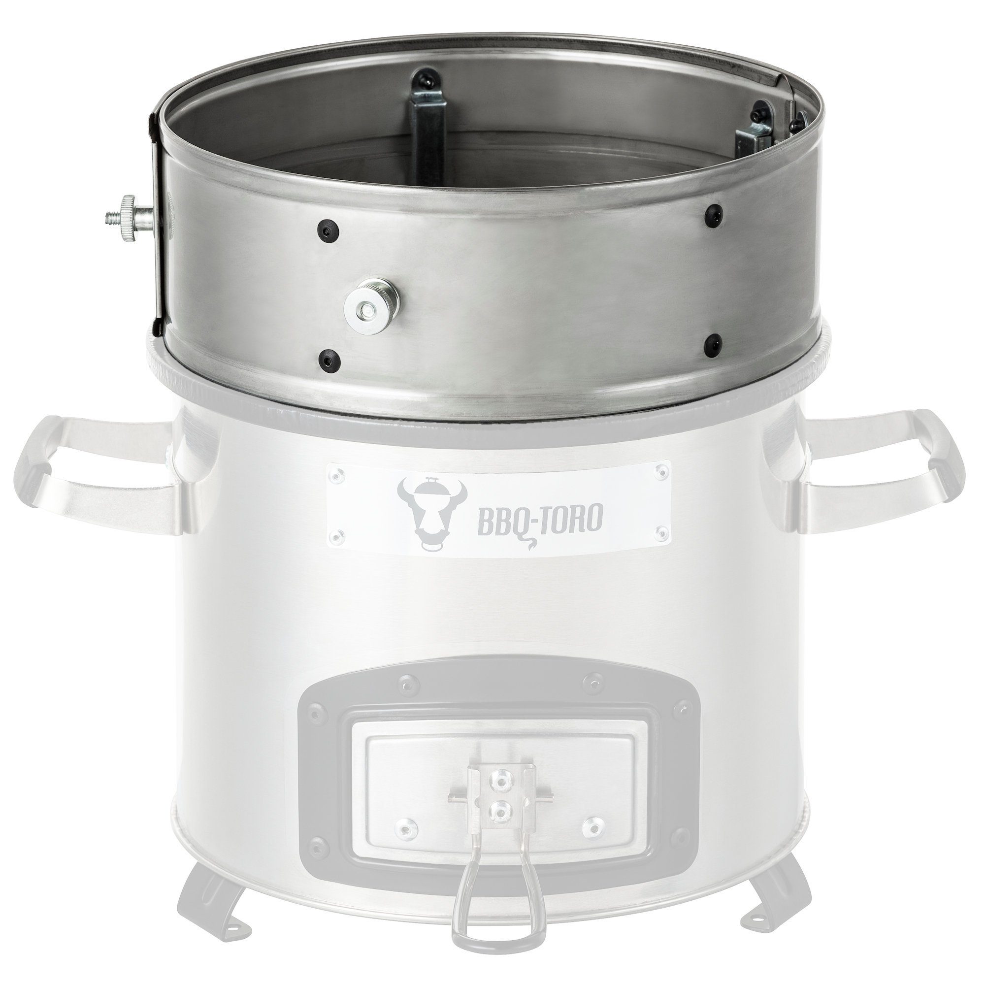 BBQ-Toro Feuerstelle Edelstahl Power Ring für Raketenofen, Ø 25-35 x 8,5 cm, Erhöht die Effektivität des Kochvorgangs um 25 %
