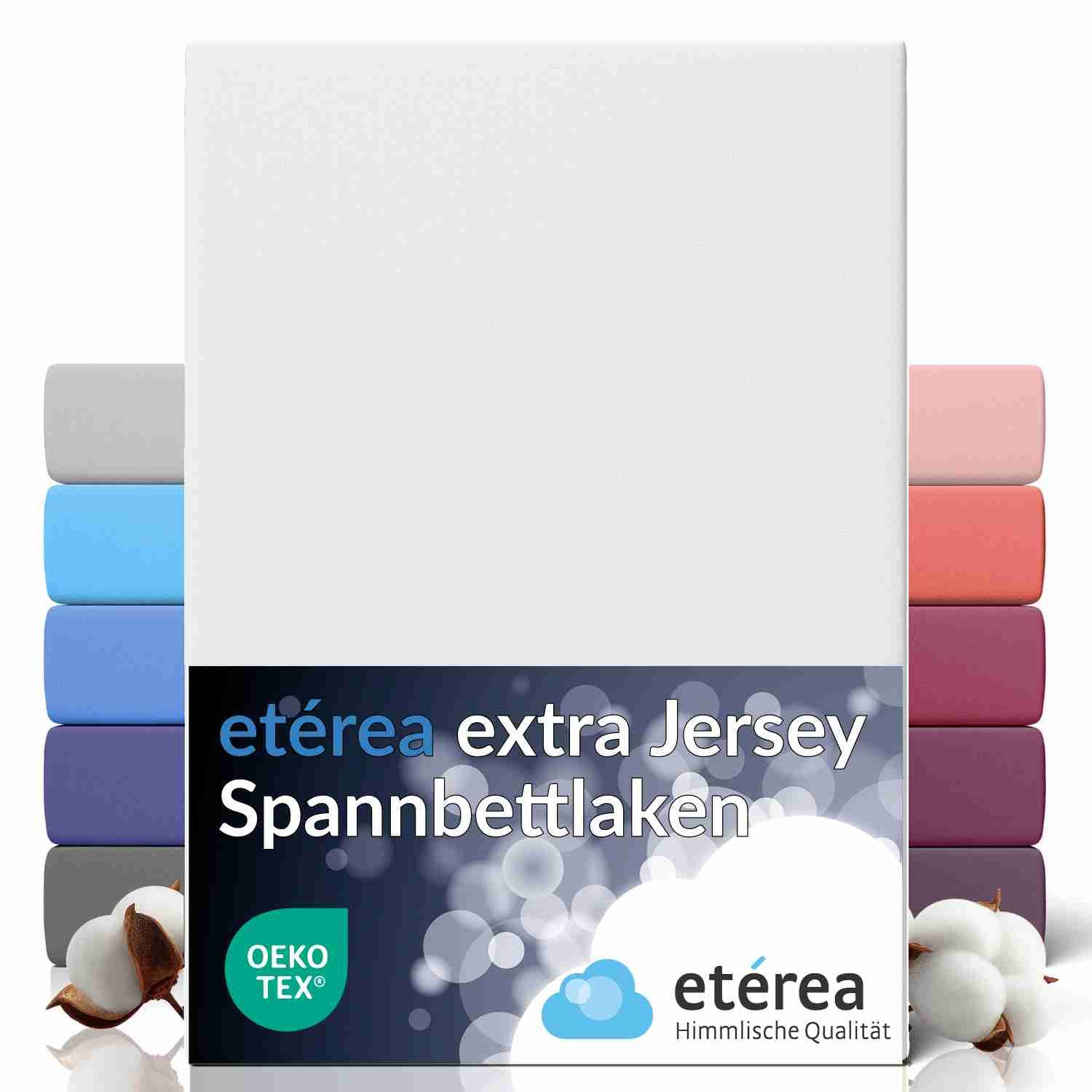 etérea Himmlische Qualität Spannbettlaken etérea Extra Jersey Spannbettlaken 90x200 -, Jersey, Gummizug: rundum, (1 Stück)