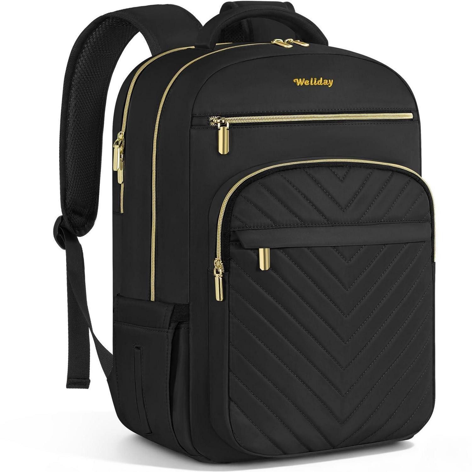 LuxusKollektion Laptoprucksack Laptop Rucksack 17,3 Zoll Schwarz