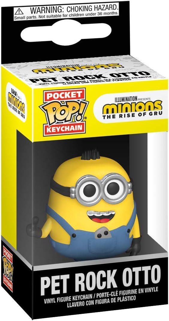 Funko Schlüsselanhänger Minions II Pocket POP! Vinyl Schlüsselanhänger Pet Rock Otto 4cm (1-tlg), für alle, die ihren Alltag mit Popkultur verschönern möchte