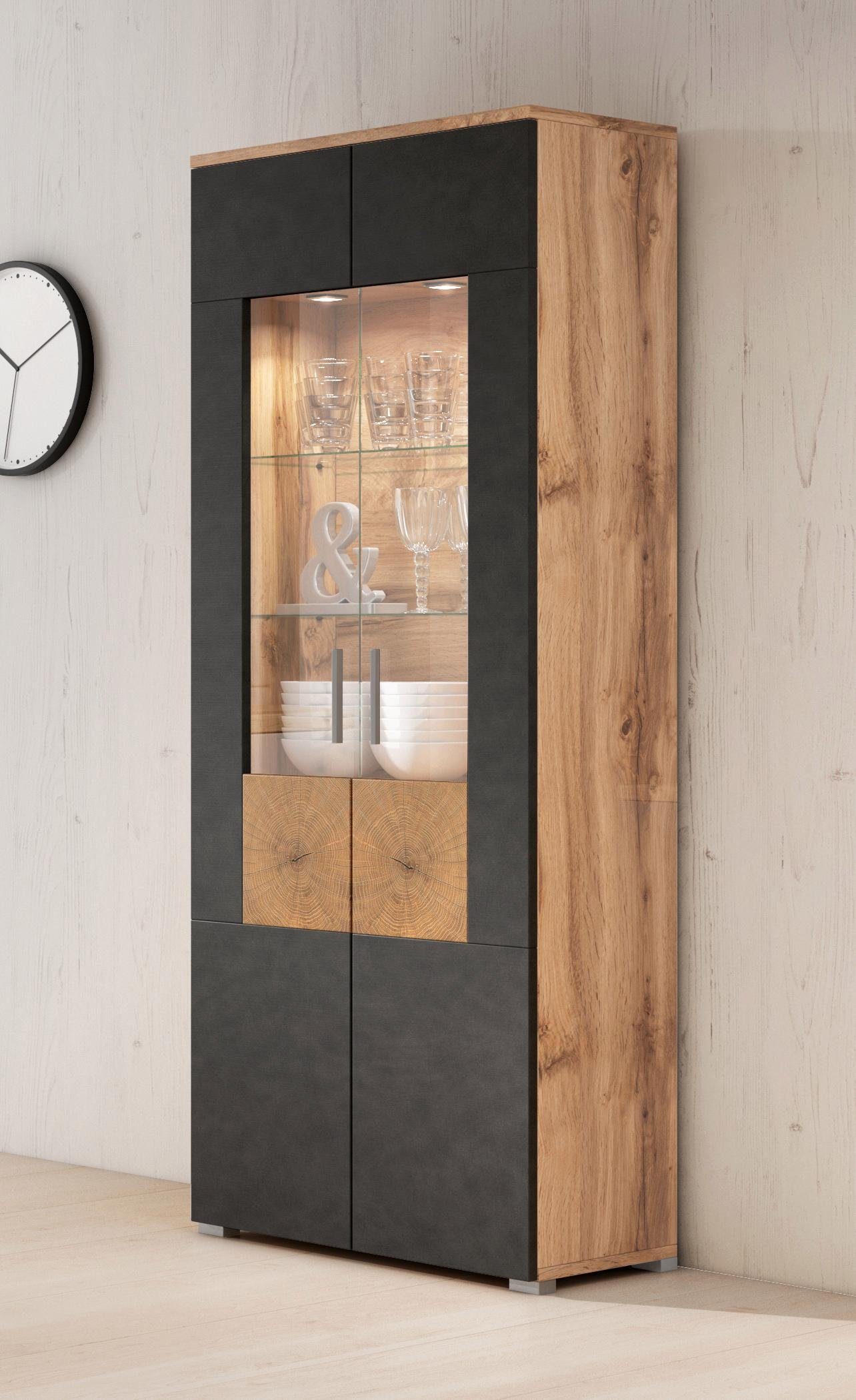 Vitrine WOBONA in votaneichefarben / anthrazit