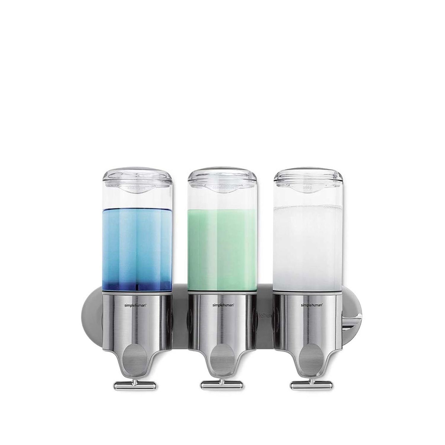 simplehuman Seifenspender Dreifach-Spender mit Wandhalterung 444 ml Edelstahl