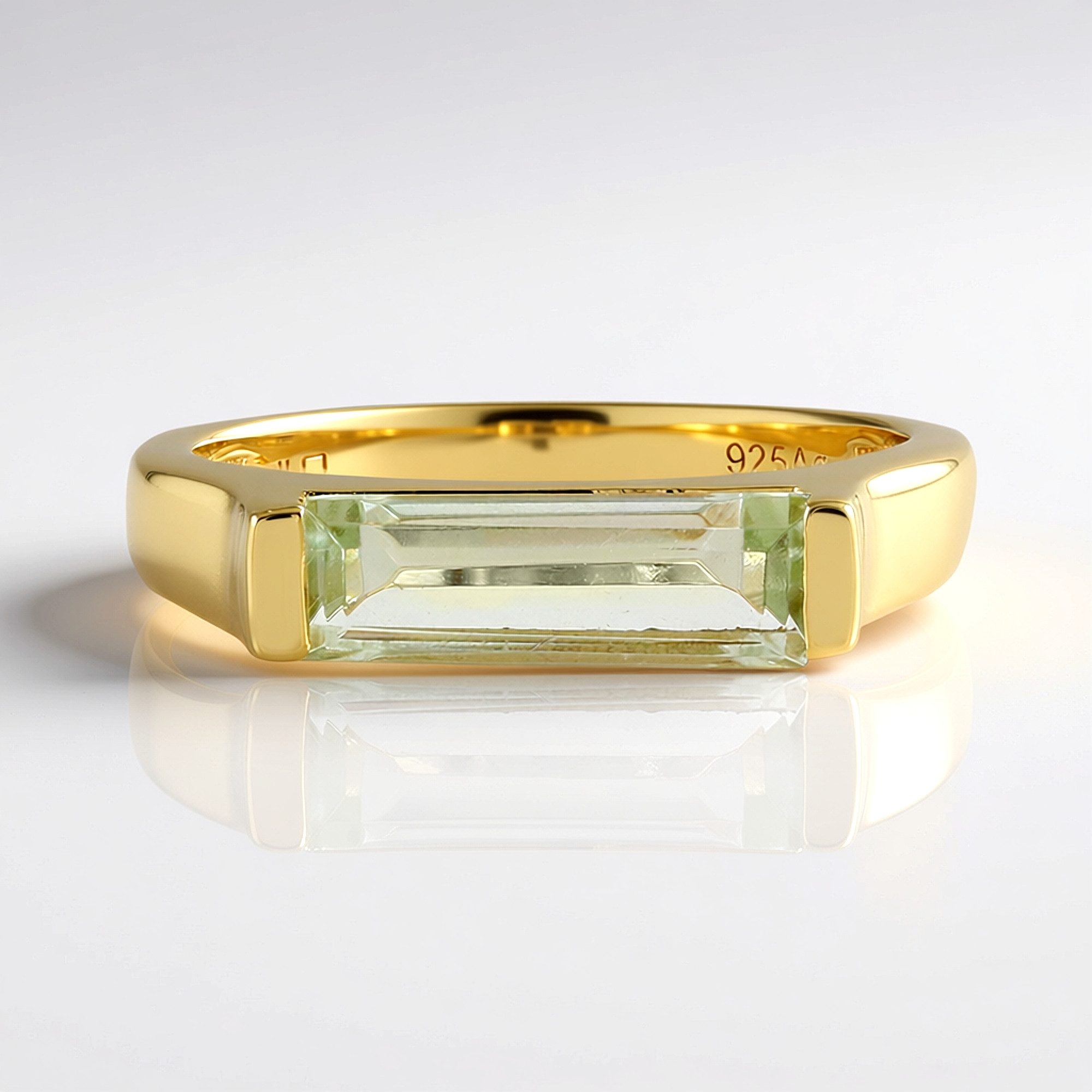 Cavill Solitärring Grüner Amethyst Vermeil Silber Ring, brasilianisch 1,27 ct (1-tlg)