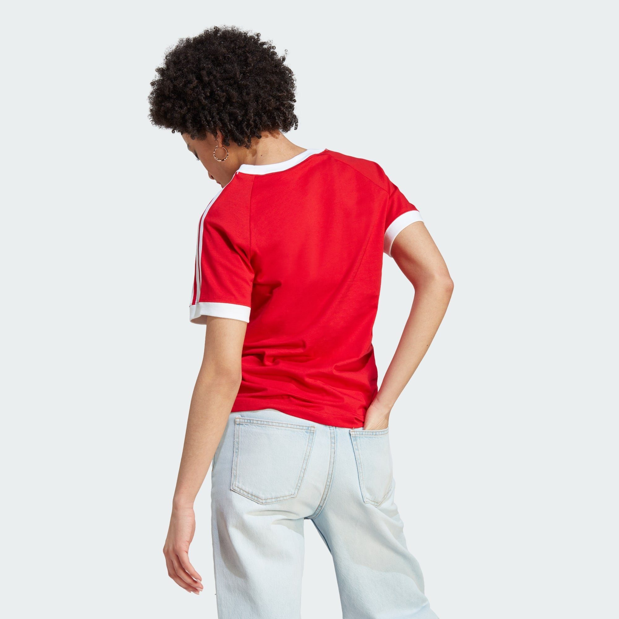 Scarlet adidas T-SHIRT CLASSICS 3-STREIFEN Originals SLIM Better T-Shirt ADICOLOR