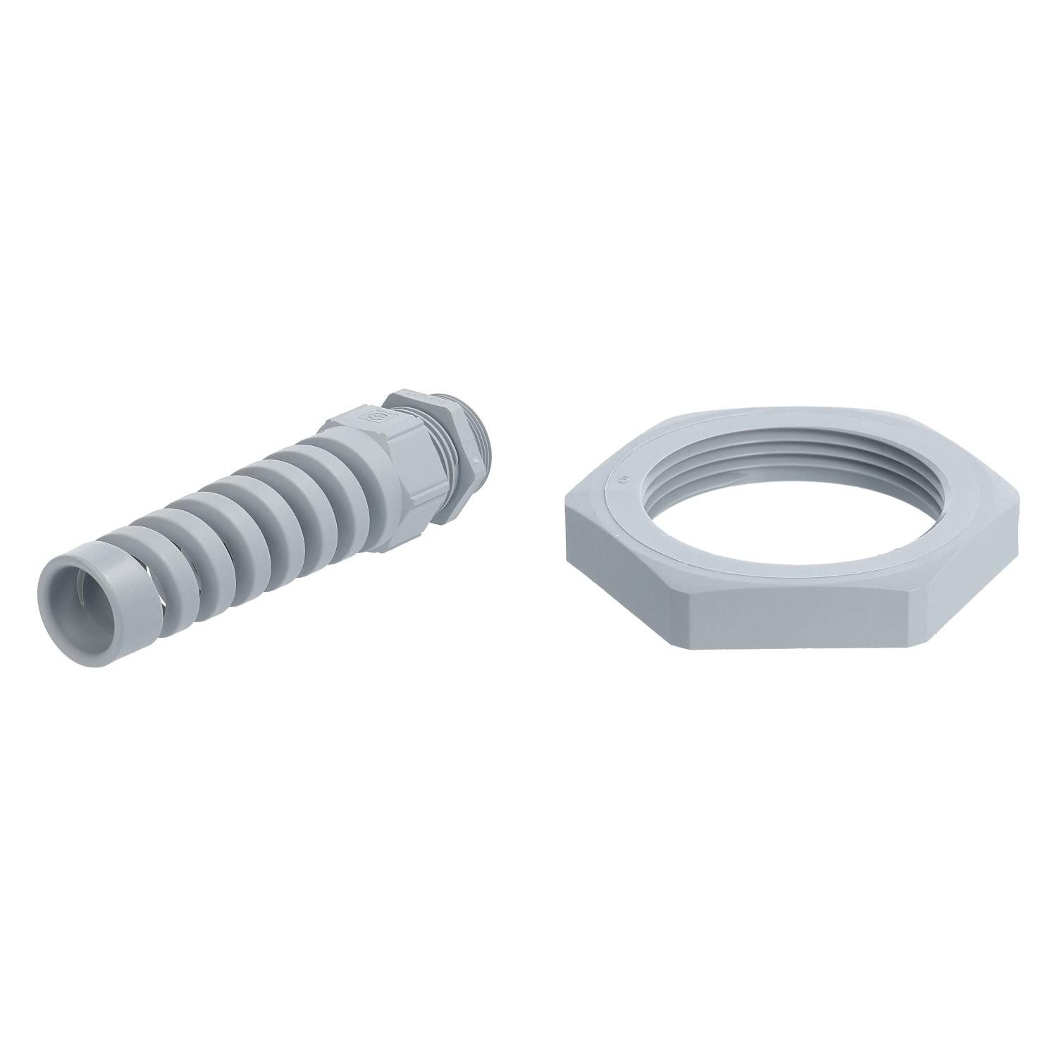 Lapp Kabel Schlauchverschraubung Titel:Verschraubung mit Biegeschutz und Gegenmutter M32x1,5 Polyamid