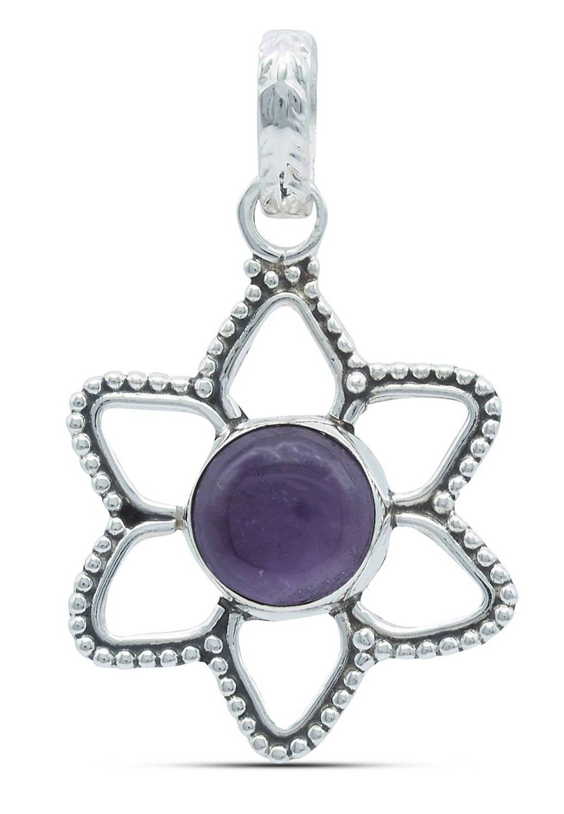 Kette 925er mantraroma Anhänger mit SilbermitAmethyst