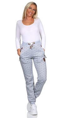 Aurela Damenmode Jogginghose Thermo Jogginghose Damen gefütterte Sporthose Anker Kordelzug Seitentaschen mit Reißverschluss, Warmes Innenfleece