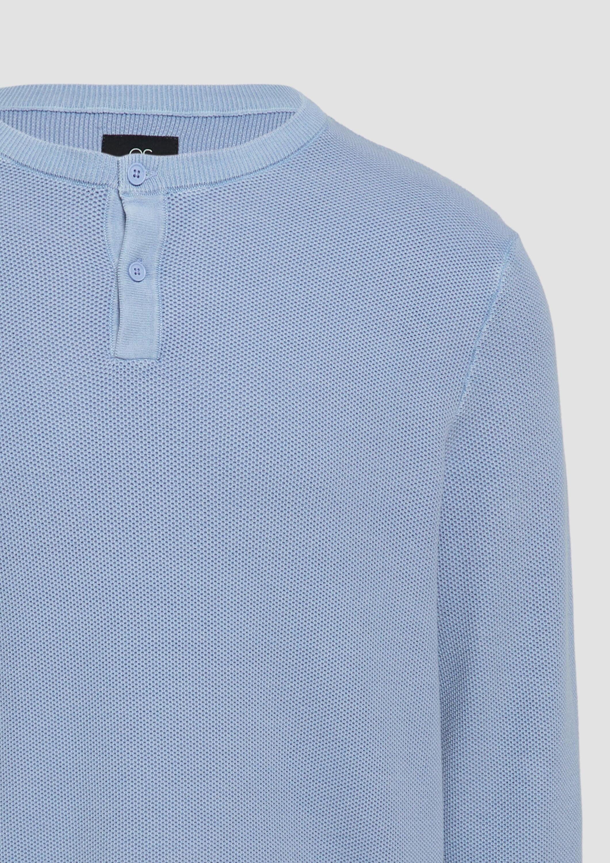 QS Longpullover Strickpullover Strickpullover mit Knopfleiste