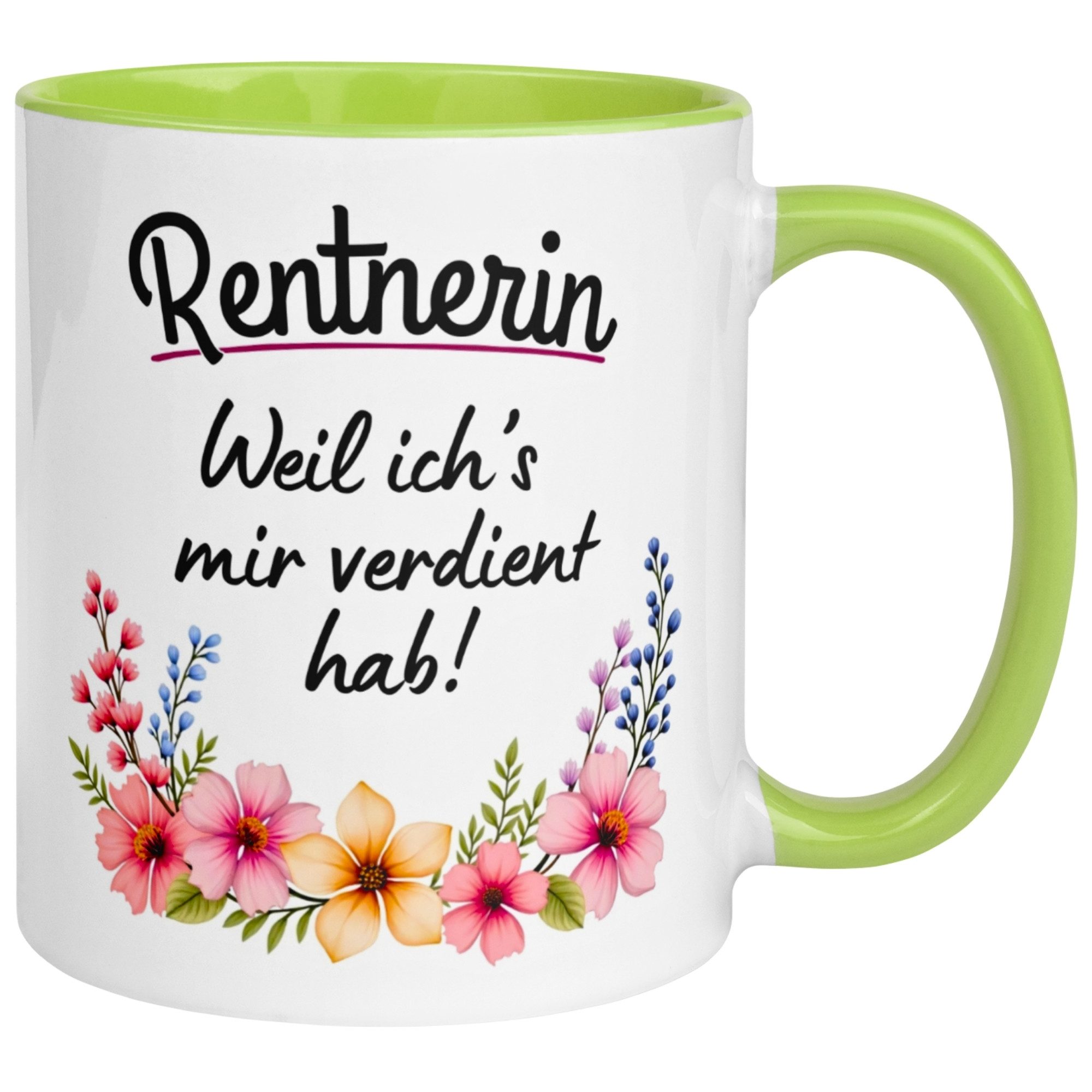 Momentals Tasse Rente Frau – Weil ichs mir verdient hab – Geschenk Rentnerin Ruhestand, Gratis Versand · Links-&Rechtshänder · Spülmaschinenfest