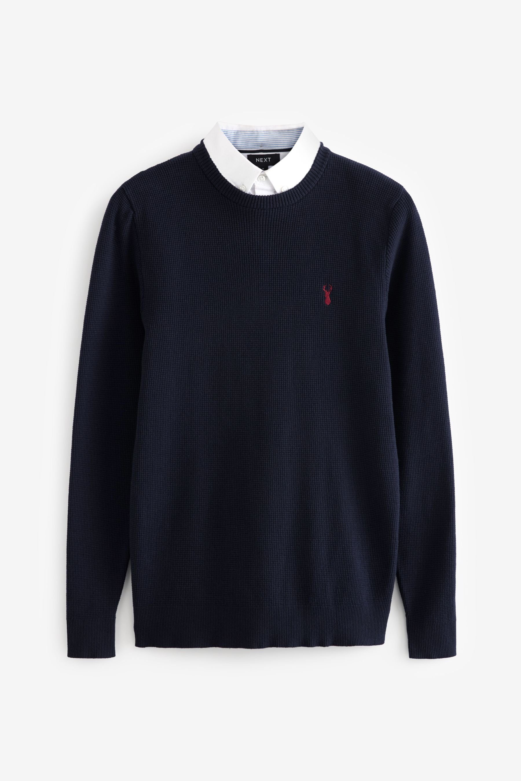 Next 2-in-1-Pullover Oxford-Pullover mit angedeutetem Hemd günstig online kaufen