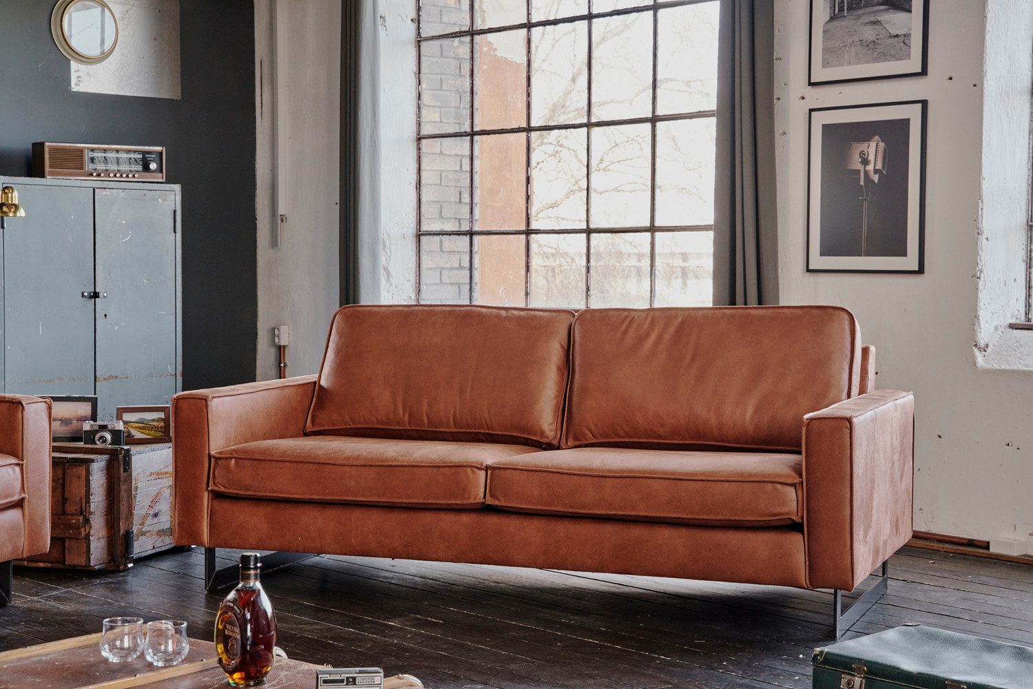 KAWOLA Sofa VILNIUS, Couch Lederfaserstoff, 2-Sitzer oder 3-Sitzer, verschi günstig online kaufen