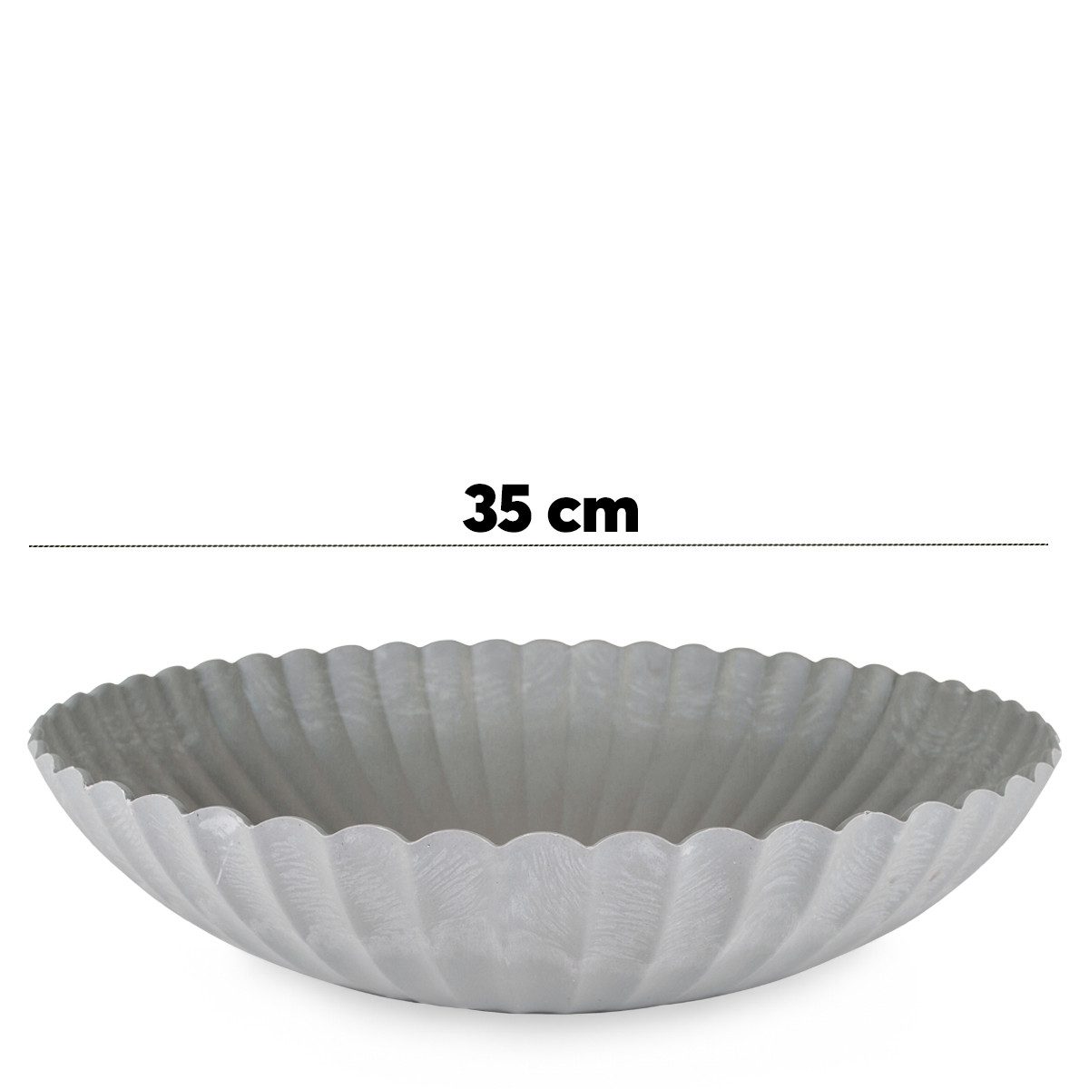 matches21 HOME & HOBBY Blumentopf Dekoschale runde Pflanzschale für draussen grau marmoriert 35 cm (1 St), Blumen-Schale als wetterfeste Friedhof-Schale Grab-Schmuck Grabschale