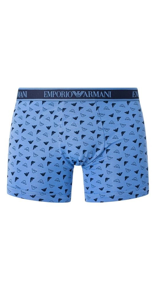 Emporio Armani Boxershorts Unterwäsche Stretch Cotton blau/dunkelblau gemustert Herren - 3 Stück