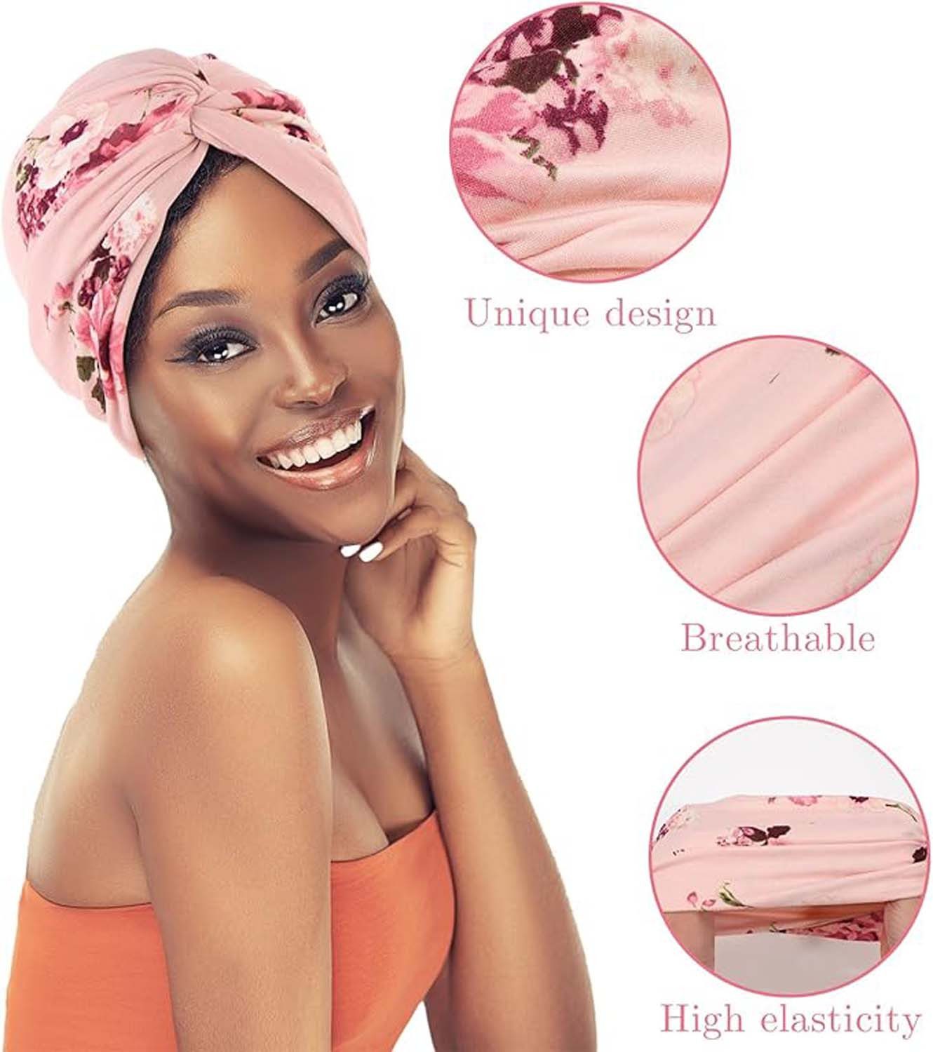 Coonoor Kopftuch 2 Stücke Frauen Chemo Hüte Turban Damen Beanie