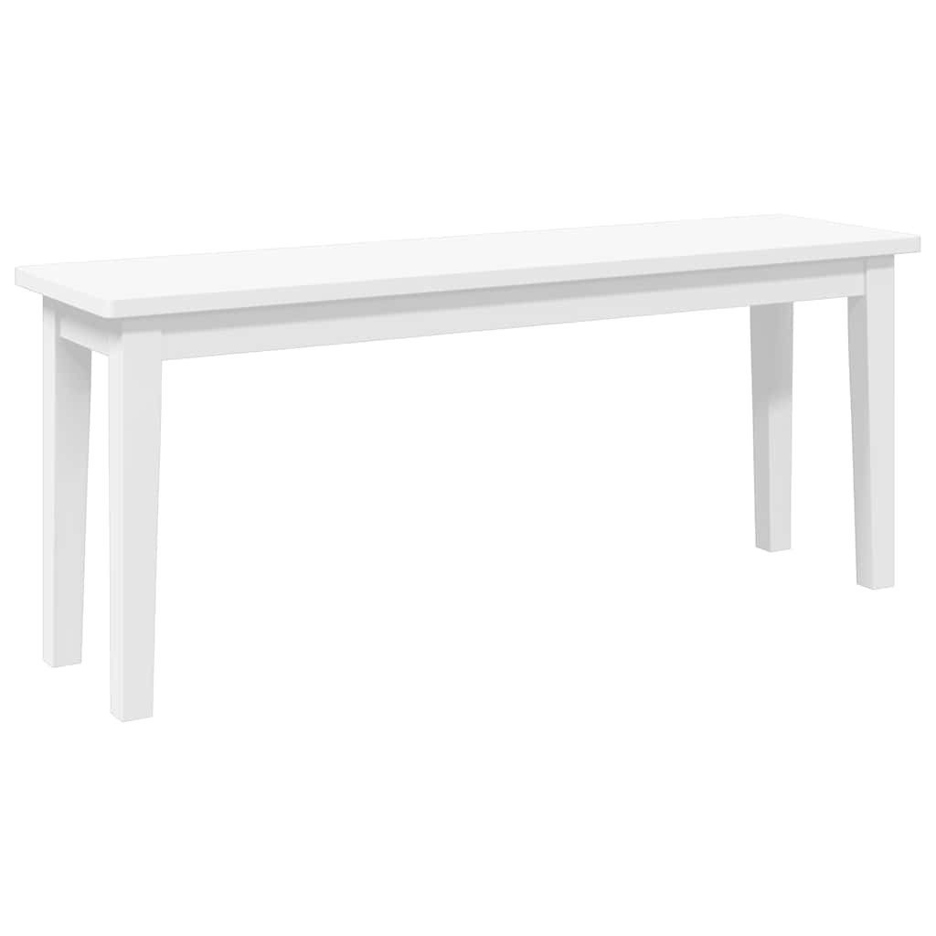 Essbank Bank 110 cm Weiß Massivholz Gummibaum