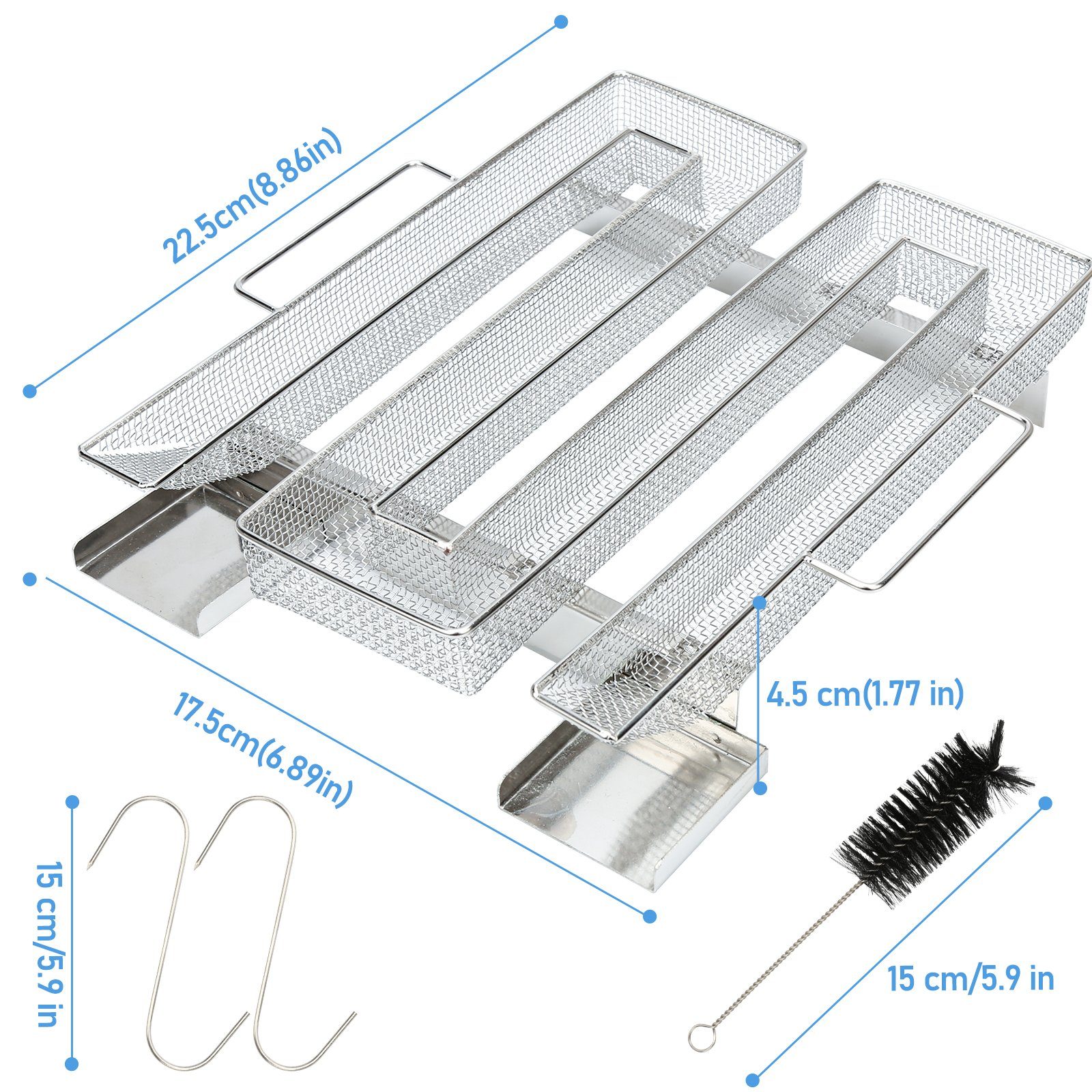 Clanmacy Räucherbox BBQ Kaltrauchgenerator Kaltraucherzeuger für Grill Kaltraucherzeuger Edelstahlmaterial/Bequemer Griff