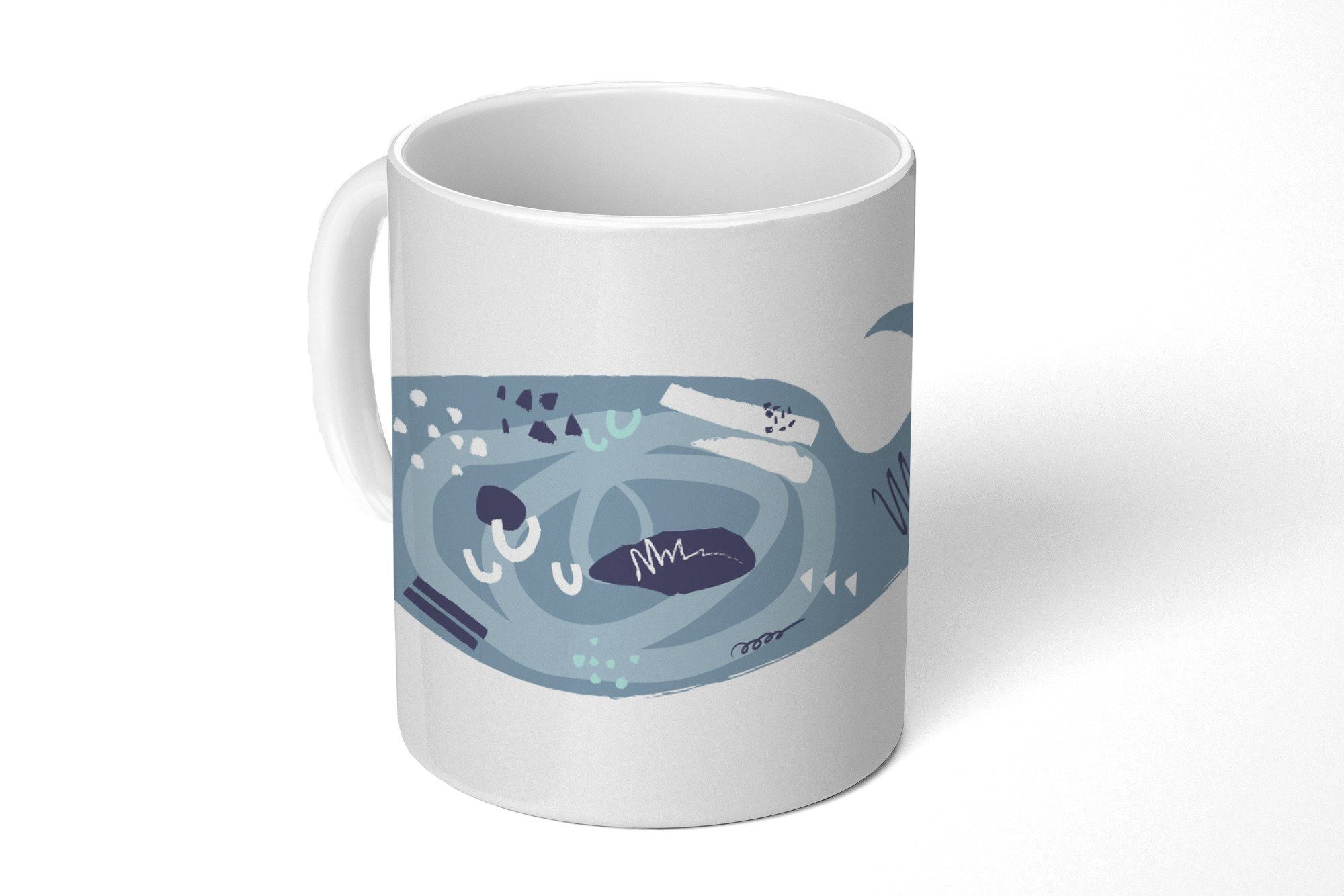 Grau MuchoWow - Keramik, Geschenk - Teetasse, Kaffeetassen, Pastell, Teetasse, Becher, Wal Tasse