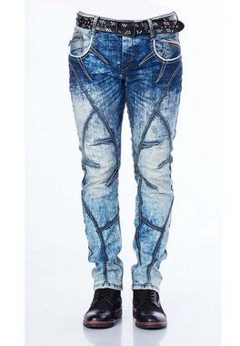 Cipo & Baxx Straight-Jeans mit cooler Waschung und Ziernähten