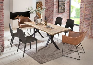 furnling Tischgestell Utrecht, aus Stahl für Tischplatten von 160 cm bis 240 cm (90 x 60 x 72 cm)