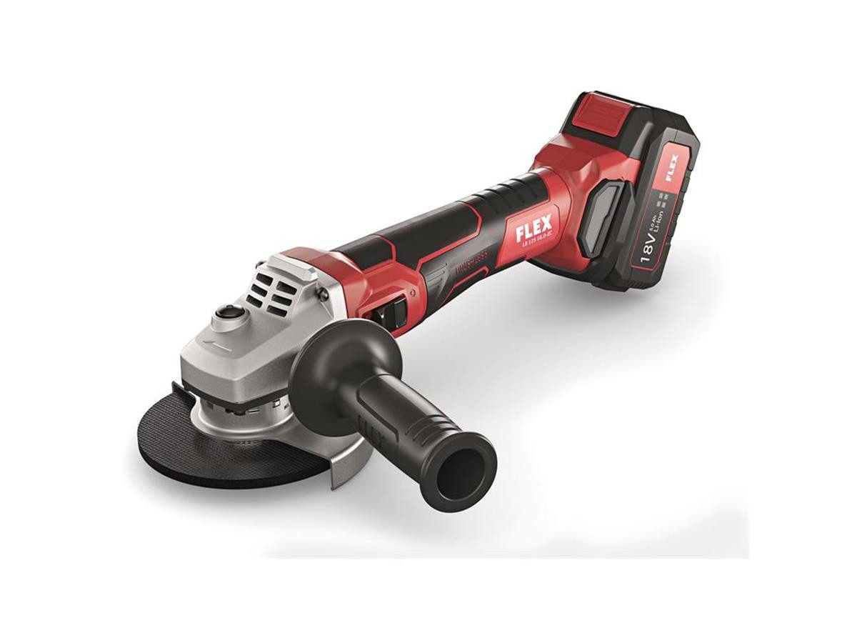 Flex Akku-Winkelschleifer LB 125 18.0-EC, Set inkl. 2 Akkus, Ladegerät und L-BOXX