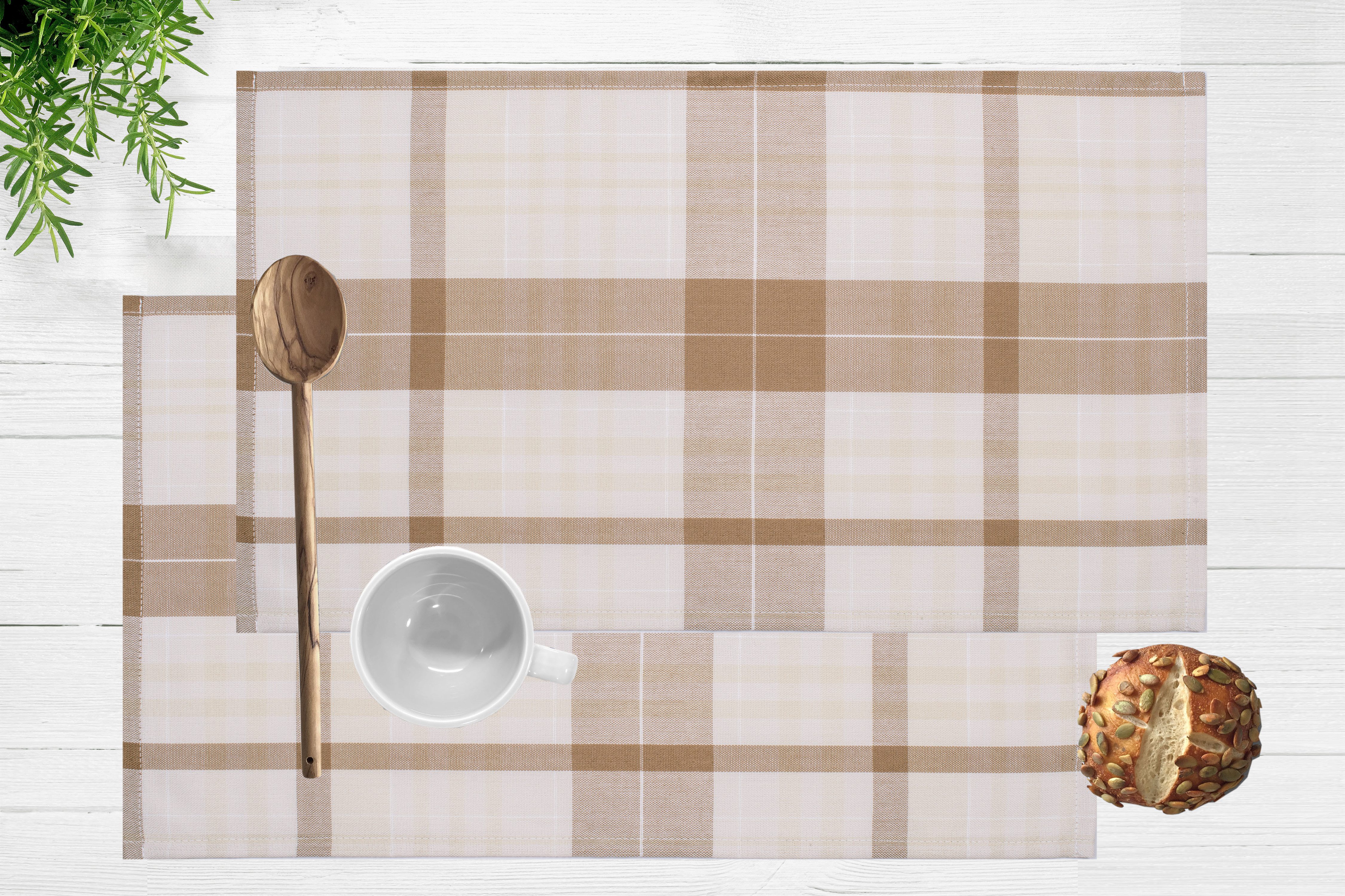 my home Platzset Candise, (2-St), 45 x 30, Karomuster, weiche Haptik, Esszimmer, Wohnzimmer, Küche