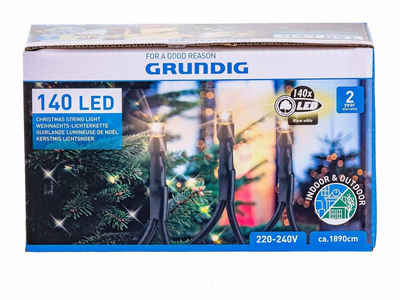 EDCO Lichterkette Grundig LED-Kette 140 LEDs, IP44 wasserfest warmweiß