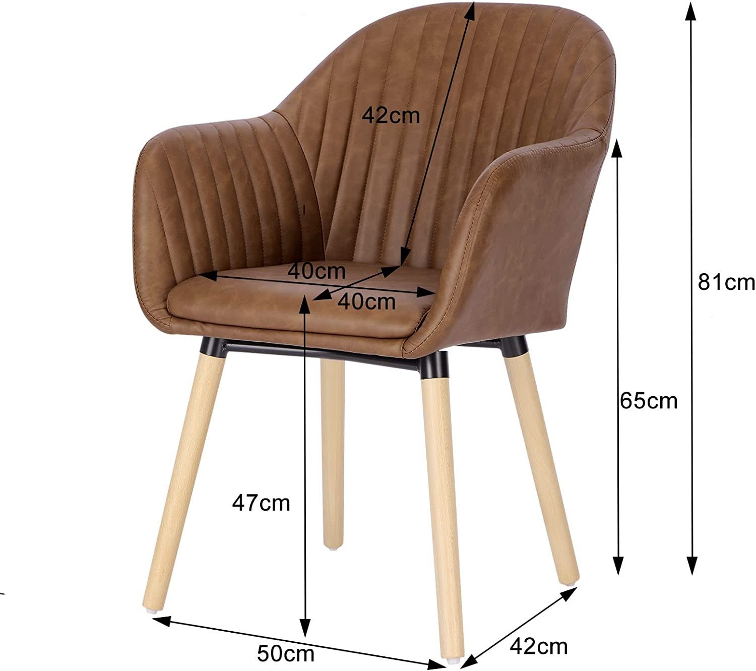 Woltu Esszimmerstuhl (1 St), Wohnzimmerstuhl Design Stuhl Sessel Massivholz