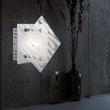 etc-shop LED Wandleuchte, Leuchtmittel nicht inklusive, Wandleuchte Wohnzimmerlampe Glas Wandlampe Chrom Flurleuchte Wand