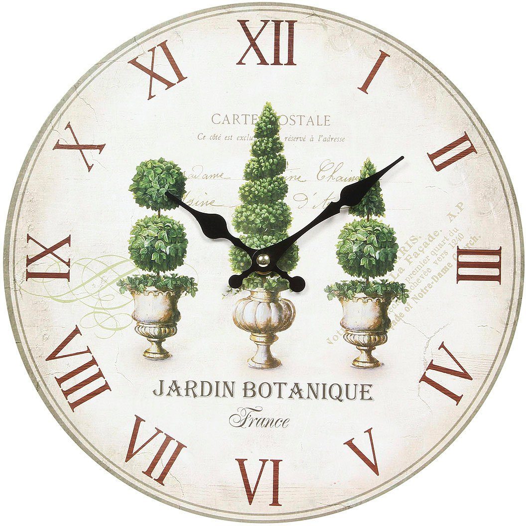Ambiente Haus Wanduhr Wanduhr - Plants 28cm günstig online kaufen